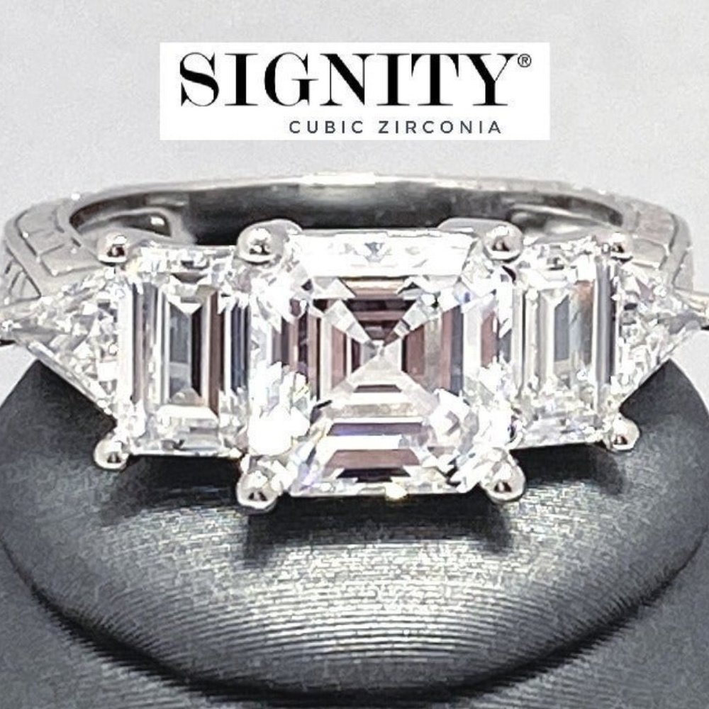925 Sterling Silver, Signity Diamond CZ Ring